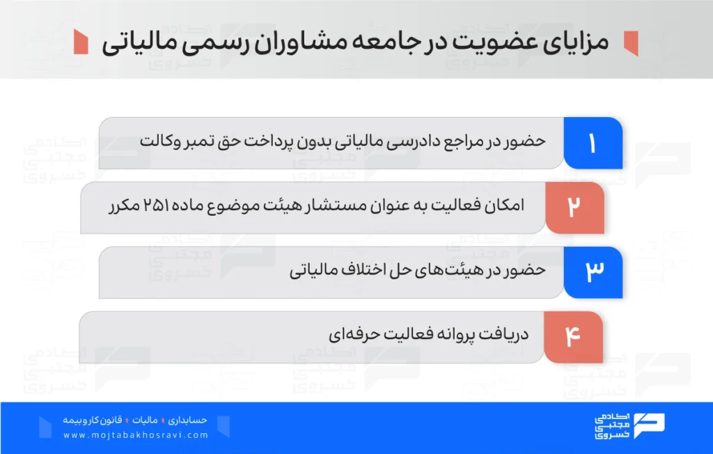 مزایای عضویت در جامعه مشاوران رسمی مالیاتی